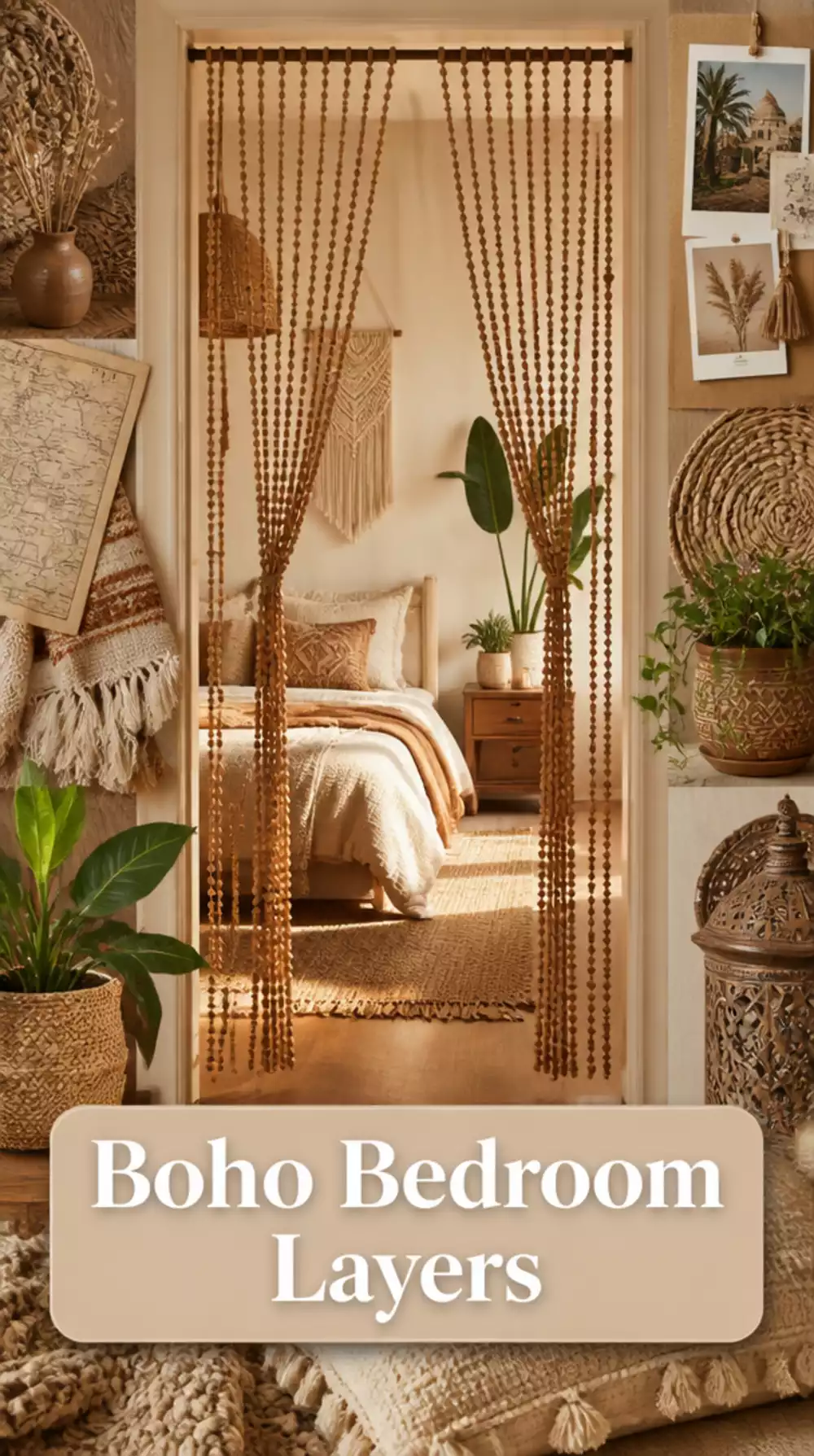 Why a Beaded Curtain Door Divider Makes a Boho Bedroom Feel Layered