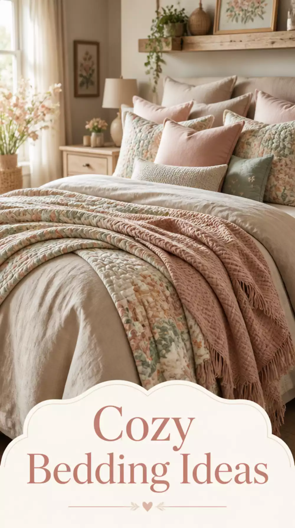Linen Duvet Natural Oatmeal Quilt Layered Farmhouse Bedroom