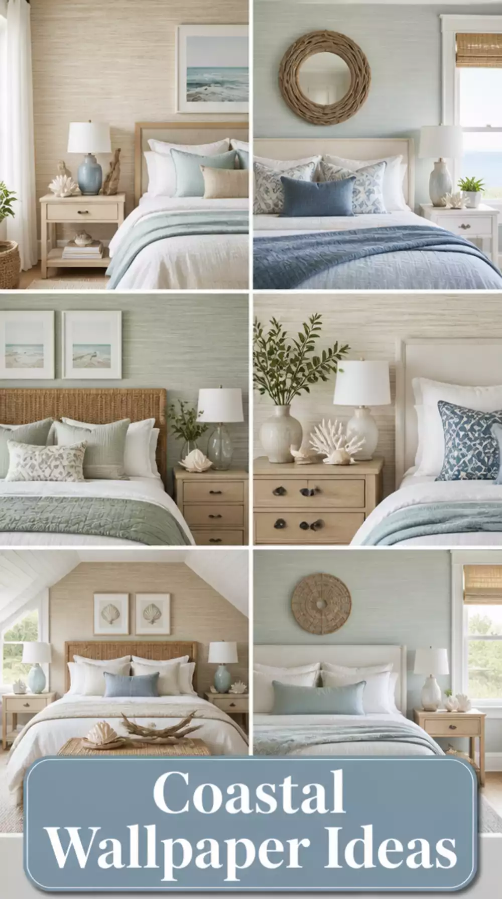 Apartment Bedroom Peel-and-Stick Grasscloth Wallpaper for a Coastal Texture