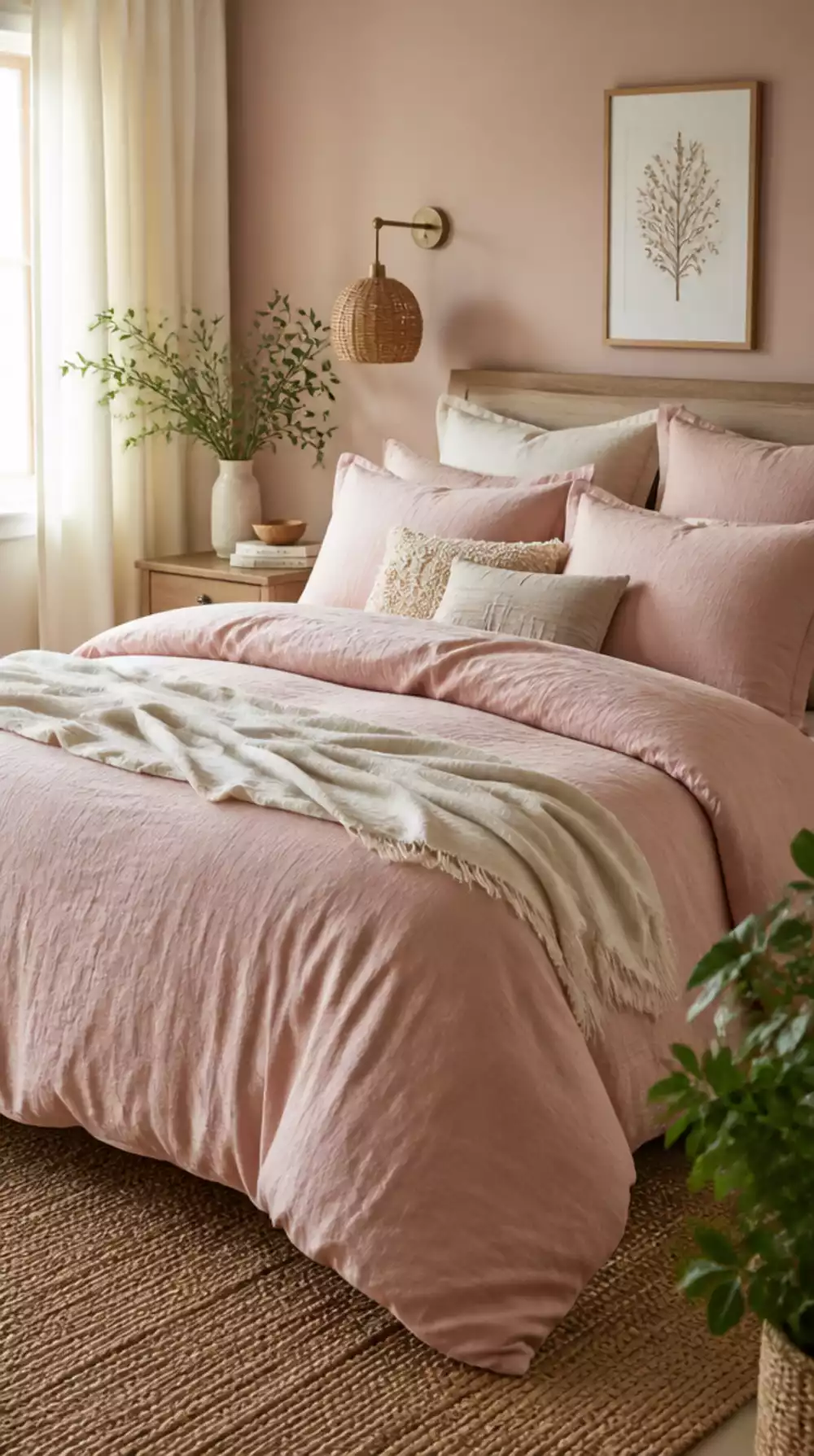 Pastel Bedroom Blush Pink Linen Duvet Cover That Feels Soft and Feminine
