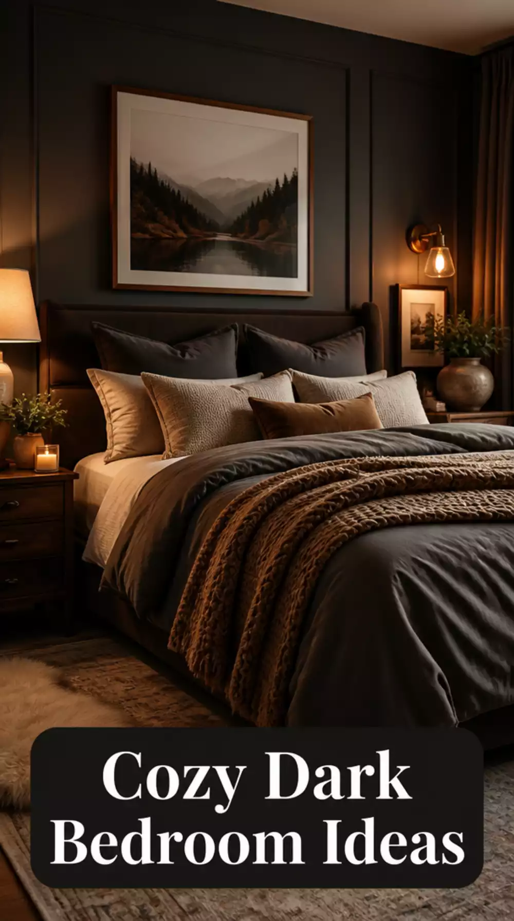 Dark Bedroom Deep Charcoal Wall Paint That Feels Cozy Not Gloomy