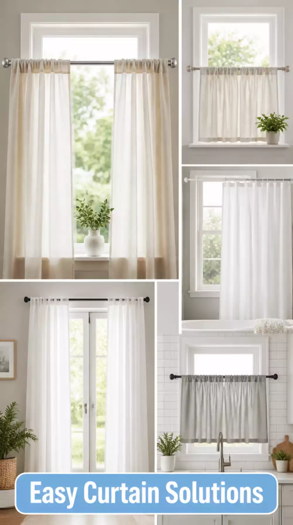 Renter Bedroom Tension Curtain Rod That Fits Any Window Without Drilling
