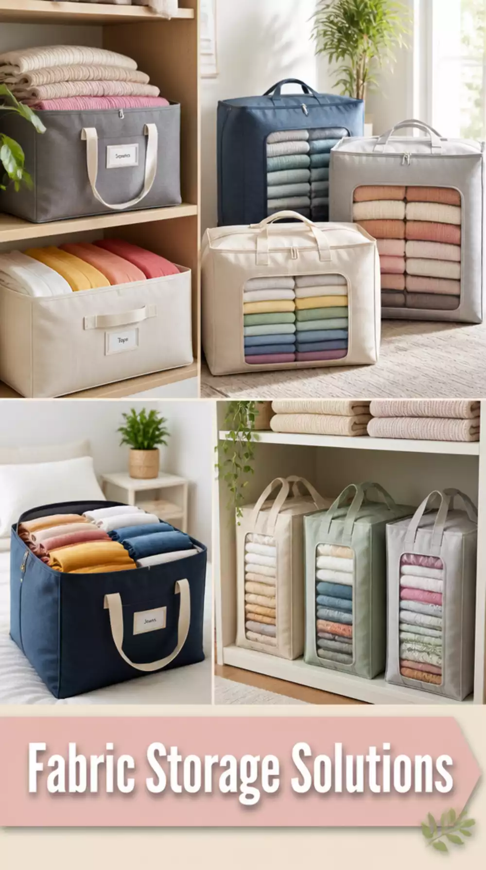 Under-Bed Fabric Storage Bag with Handles for Out-of-Season Clothing