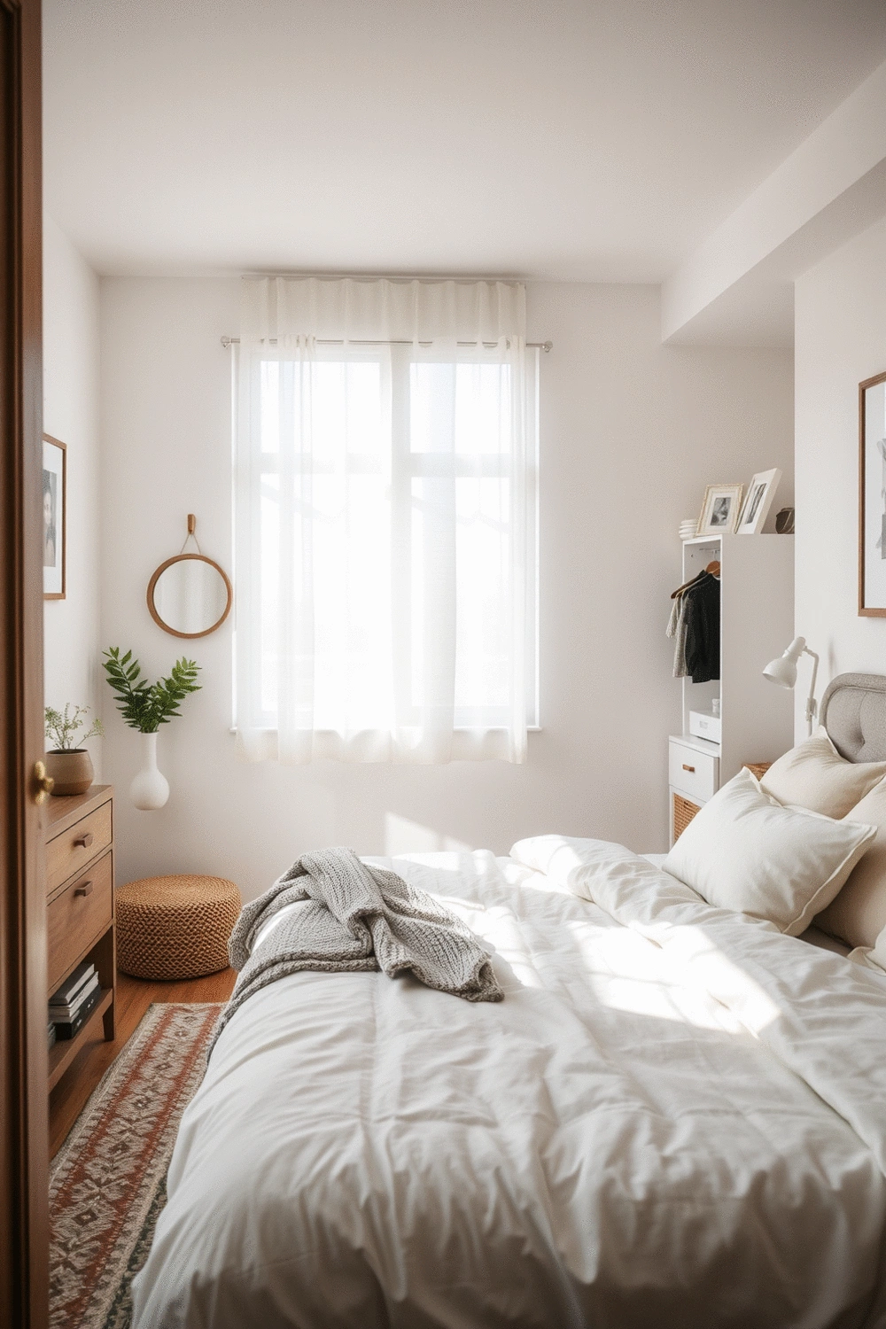 Bedroom interior with personalized decor, luxurious bedding, and well-organized storage, creating a cozy and clutter-free sanctuary.