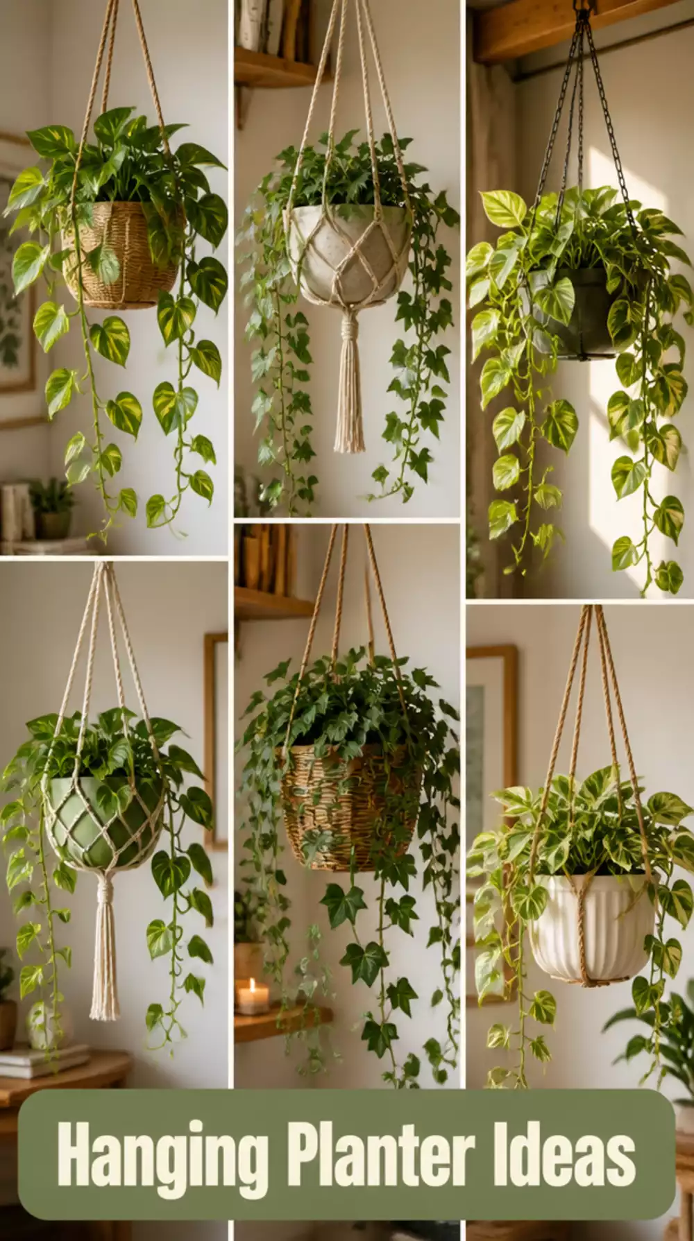 Bedroom Hanging Planter for a Trailing Pothos or Ivy Plant