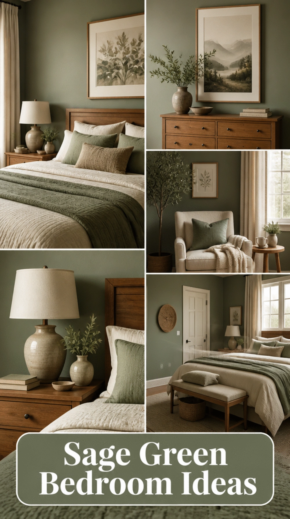 Why Sage Green and Warm Wood Always Make a Bedroom Feel Calming