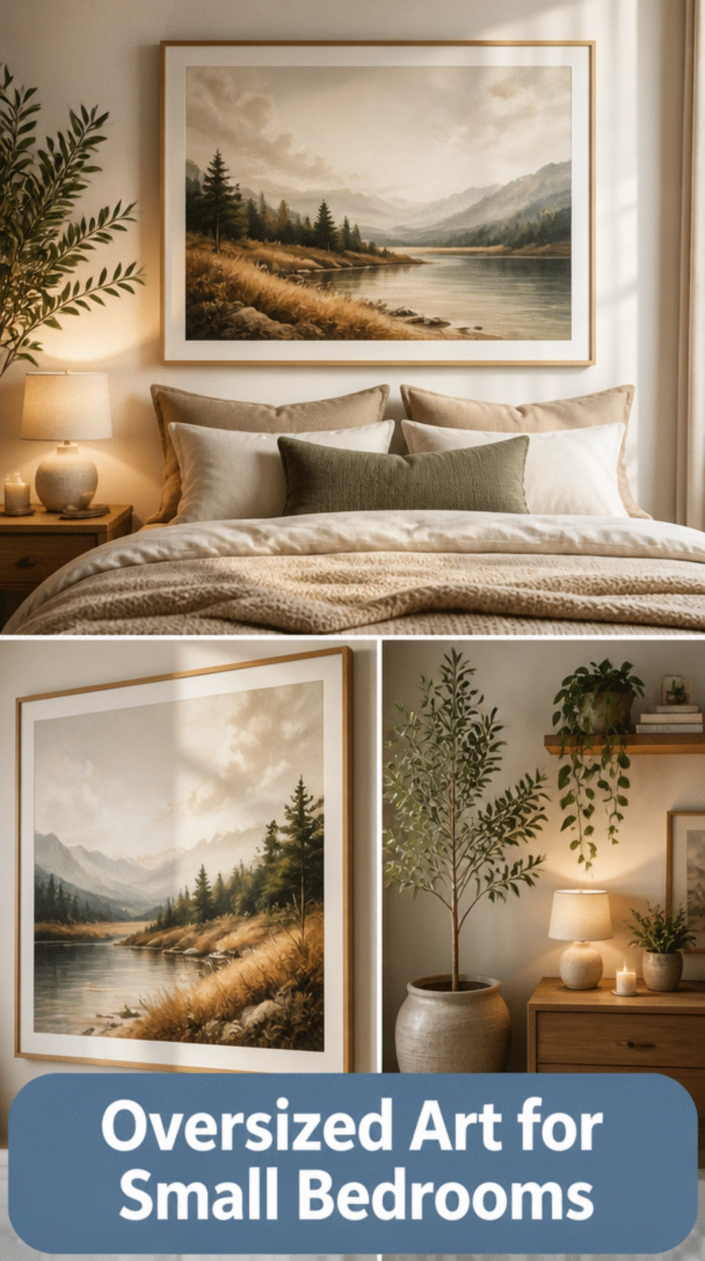Why One Oversized Art Print Makes a Small Bedroom Feel Less Cramped