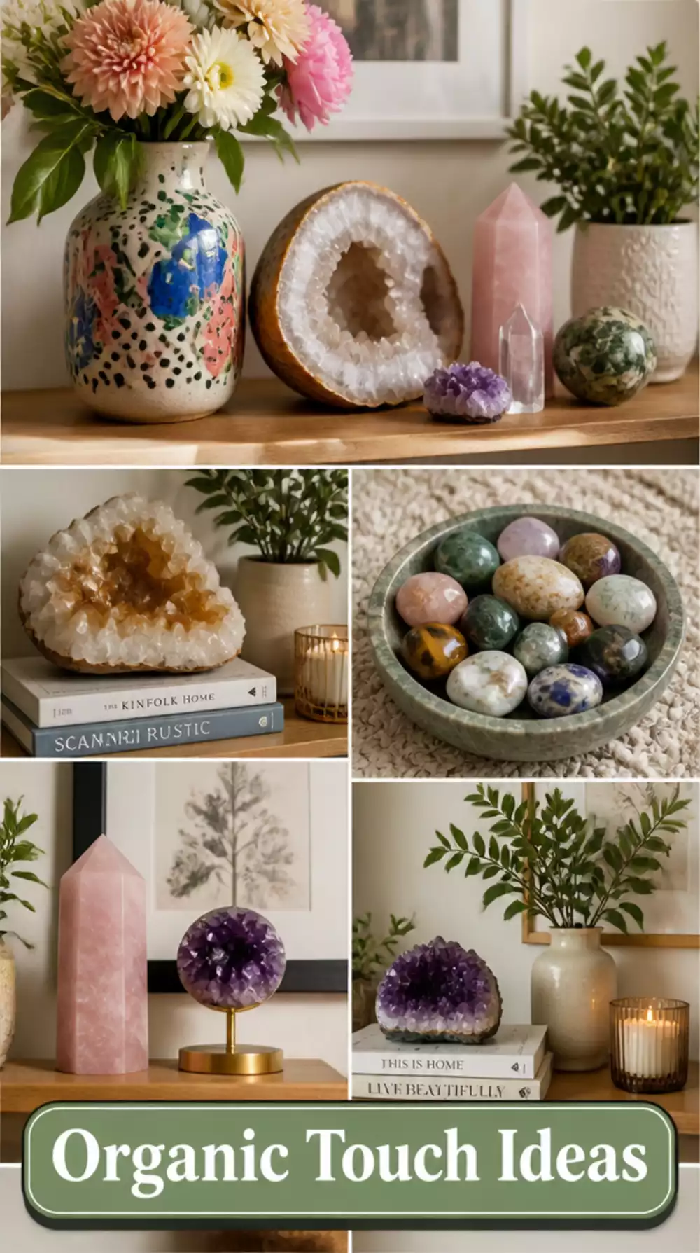 Bedroom Shelf Crystal or Stone Decor Object That Adds an Organic Touch