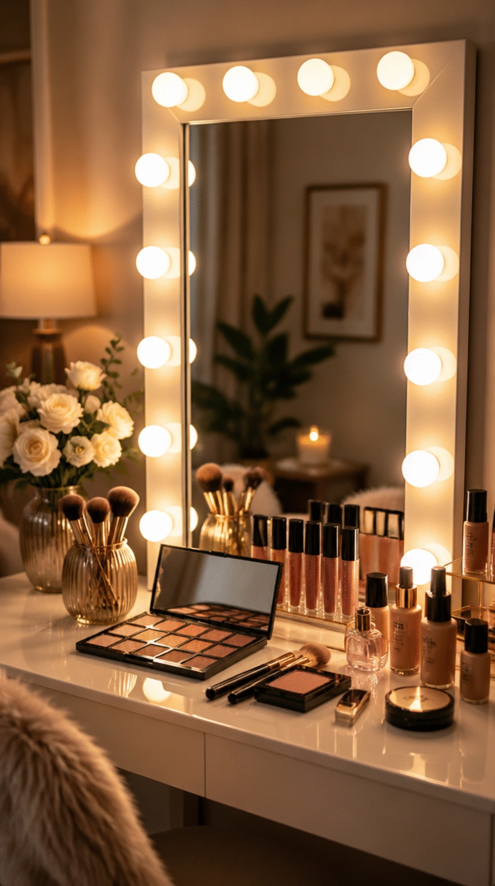 The Warm Bulb Vanity Mirror Trick That Makes Makeup Application More Accurate