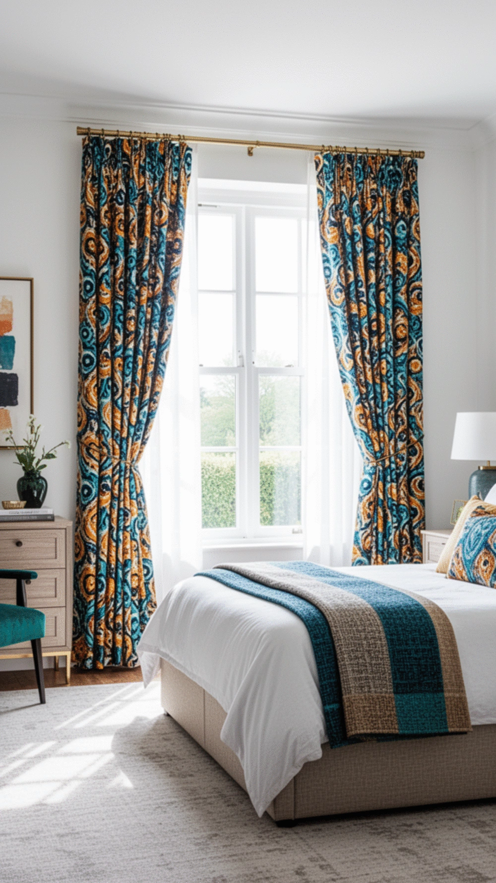 Stunning Patterned Curtains for a Bold Statement in Your Bedroom