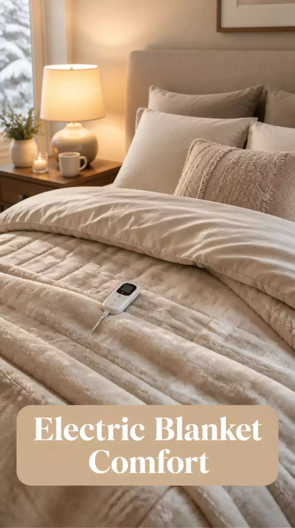 Bedroom Electric Blanket Under the Duvet for a Warm Bed Before Sleep