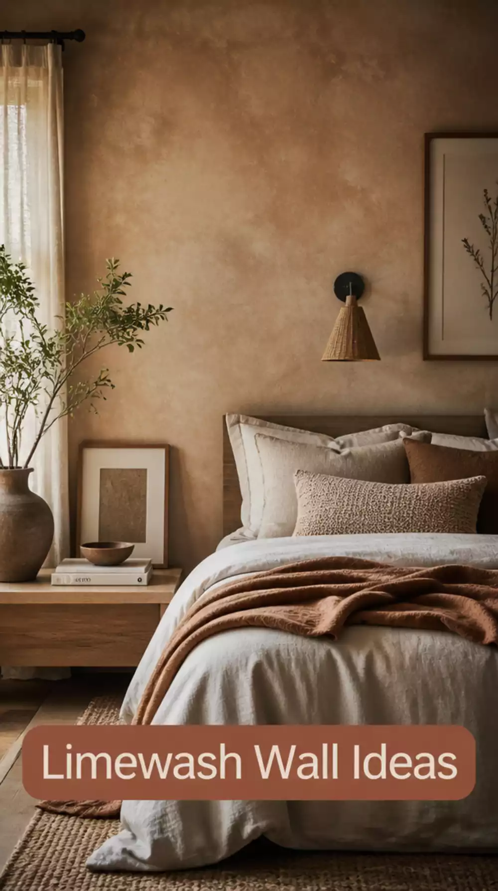 Bedroom Limewash Accent Wall for Hand-Applied Layered Look