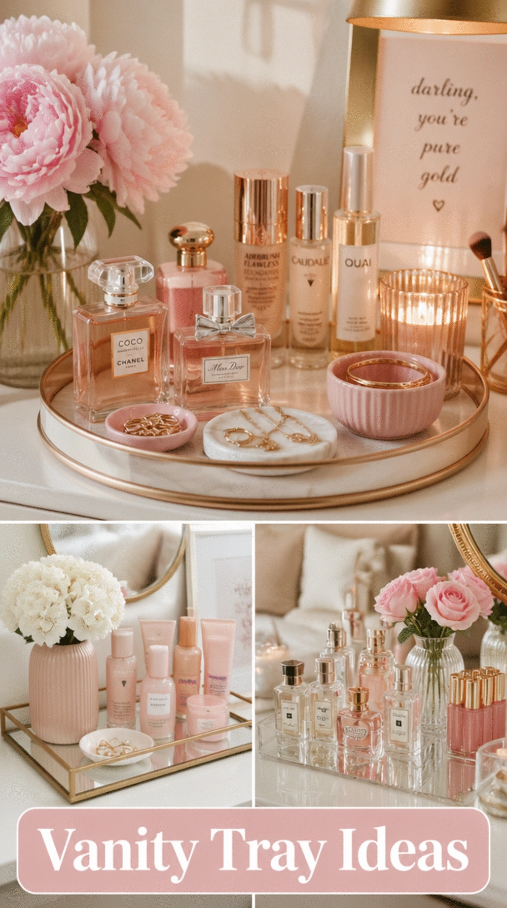 Bedroom Vanity Tray That Keeps Perfumes and Jewellery Tidy on the Surface